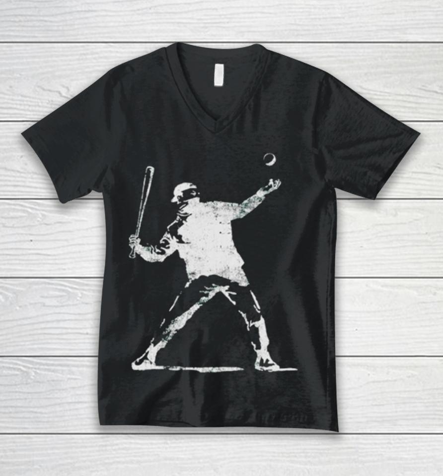 Bansky Baseball Thrower Unisex V-Neck T-Shirt