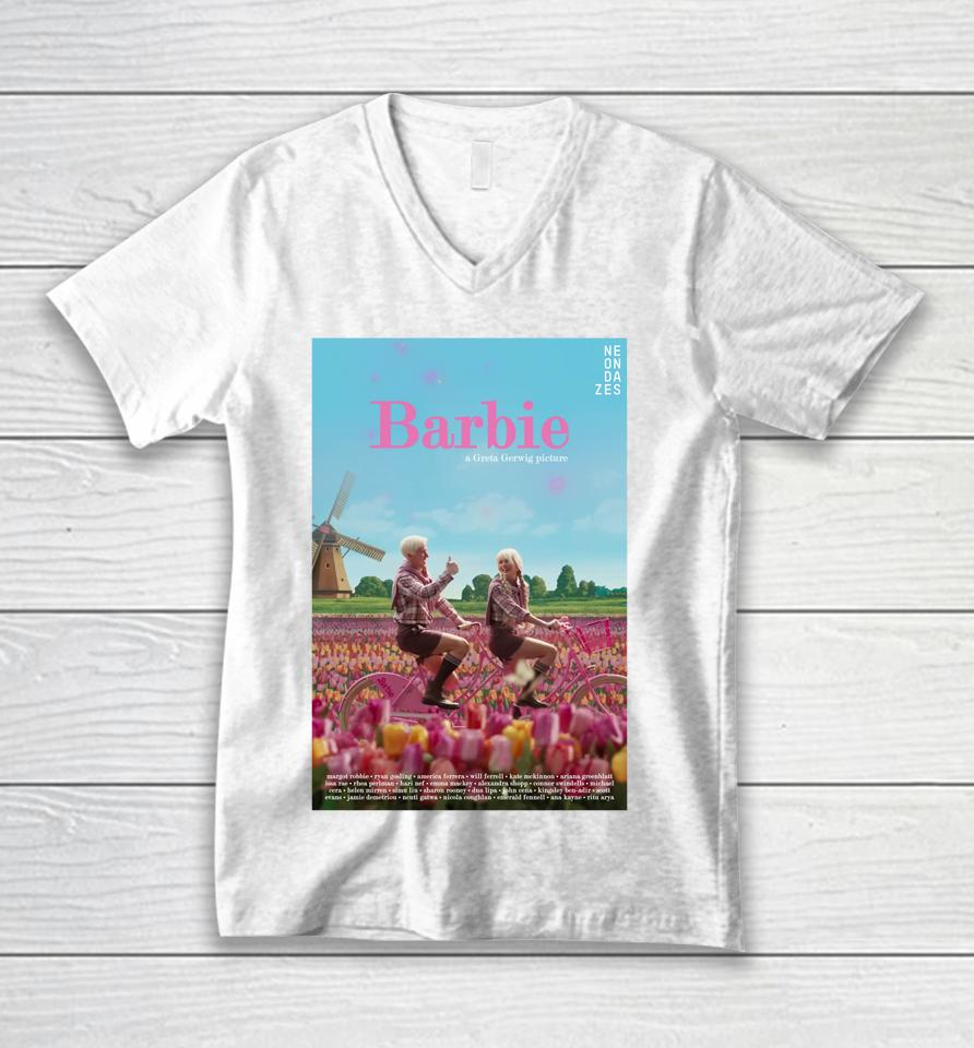 Barbie A Greta Gerwig Picture Neondazes Unisex V-Neck T-Shirt