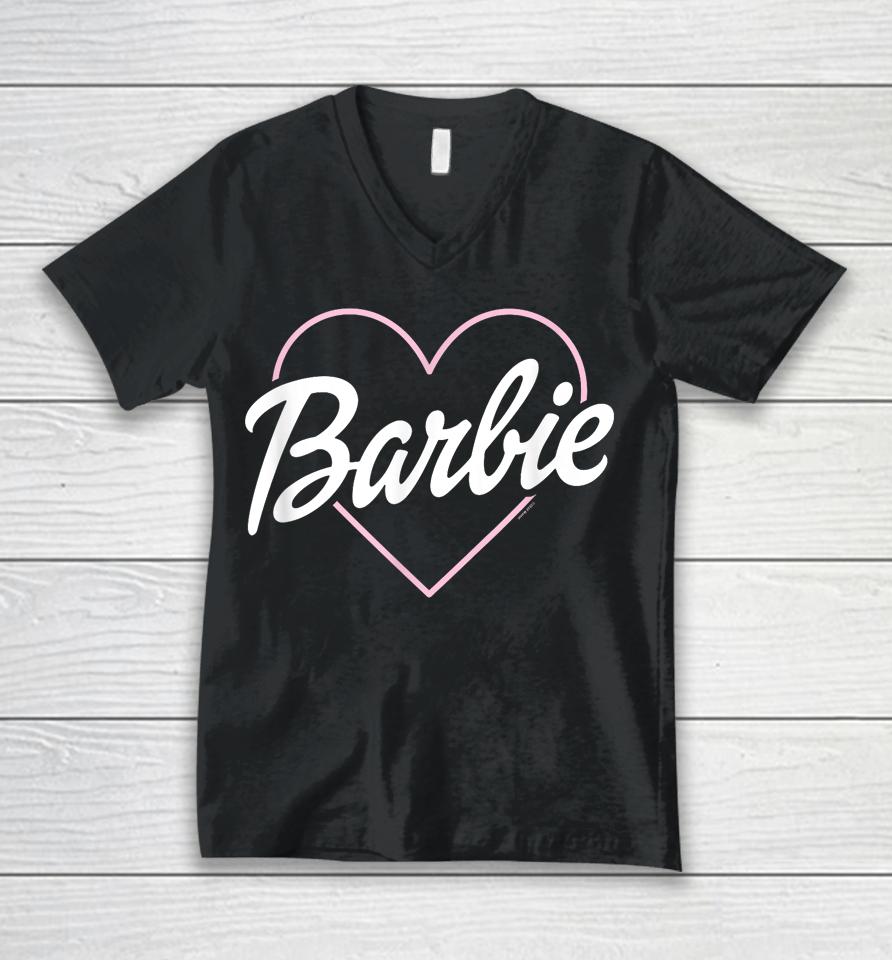 Barbie - Logo Heart Unisex V-Neck T-Shirt