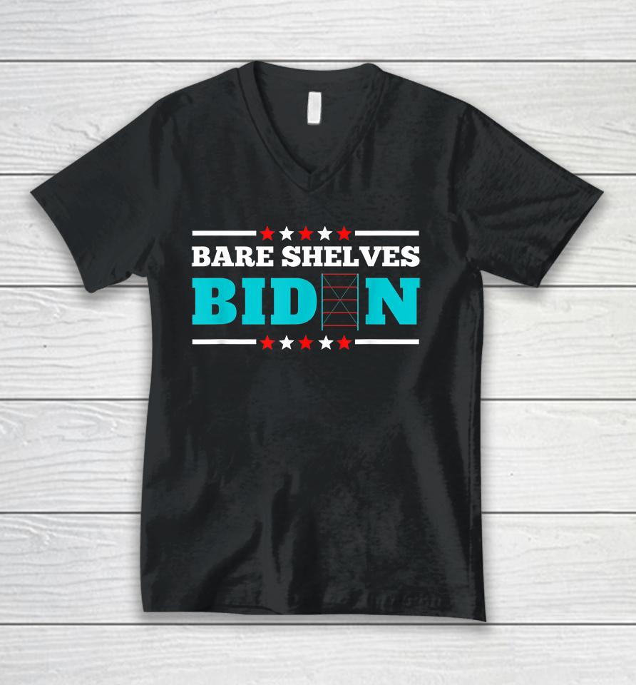 Bare Shelves Biden Funny Unisex V-Neck T-Shirt