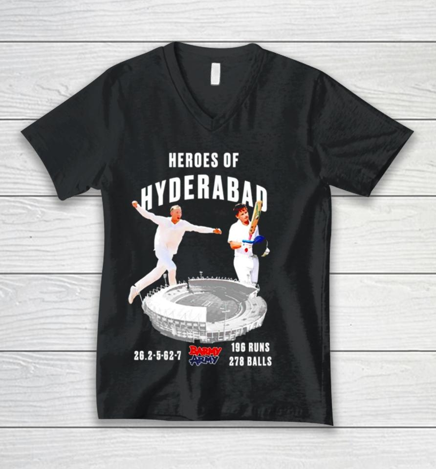 Barmy Army Heroes Of Hyderabad Unisex V-Neck T-Shirt