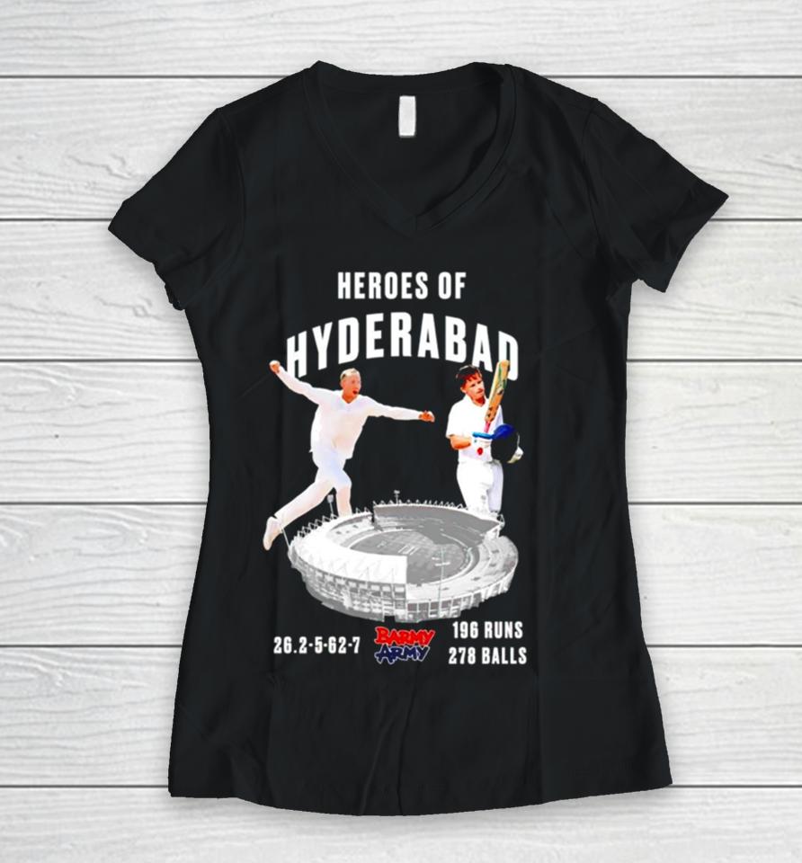 Barmy Army Heroes Of Hyderabad Women V-Neck T-Shirt