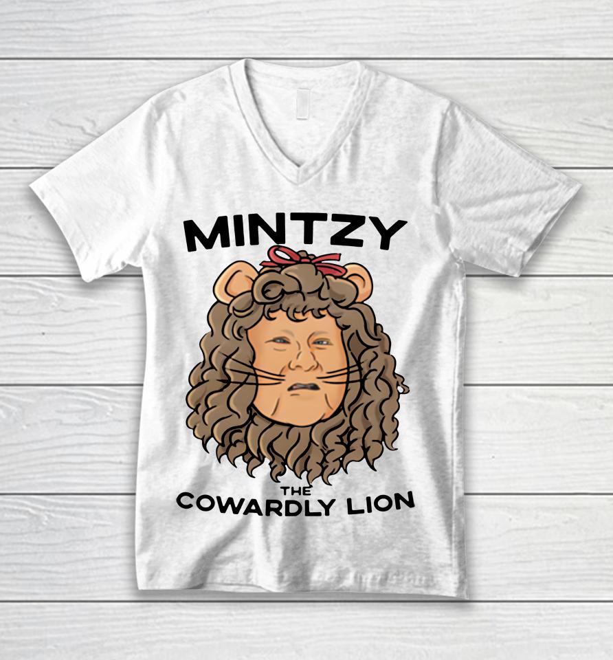 Barstool Sports Mintzy The Cowardly Lion Unisex V-Neck T-Shirt