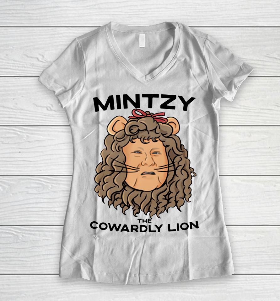 Barstool Sports Mintzy The Cowardly Lion Women V-Neck T-Shirt