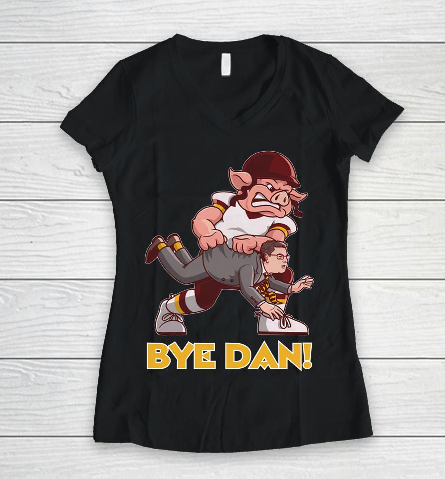 Barstool Sports Pardon My Take Merch Bye Dan Women V-Neck T-Shirt