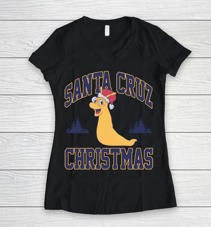 Barstool Sports Santa Cruz Christmas Women V-Neck T-Shirt