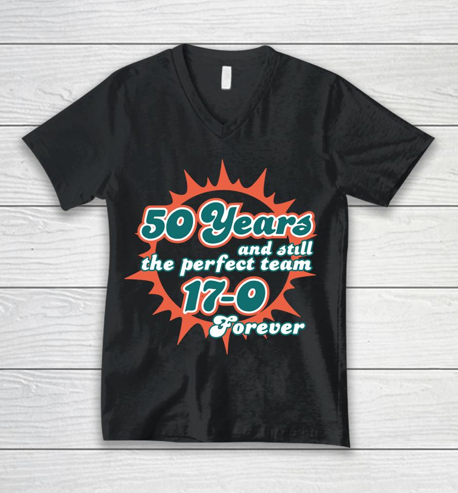 Barstool Sports Store 50 Years And Still The Perfect Team 17-0 Forever Unisex V-Neck T-Shirt