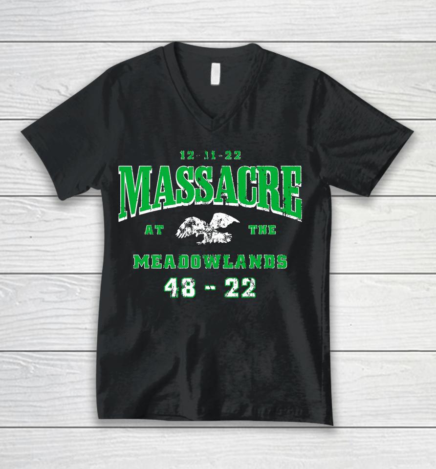 Barstool Sports Store Massacre At The Meadowlands Unisex V-Neck T-Shirt
