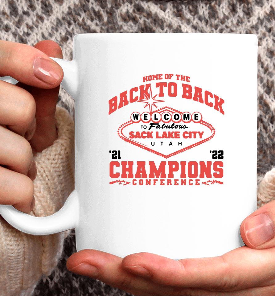 Barstool Sports Store Utah Utes Football 2022 Home Of The Back To Back Conference Champions Coffee Mug