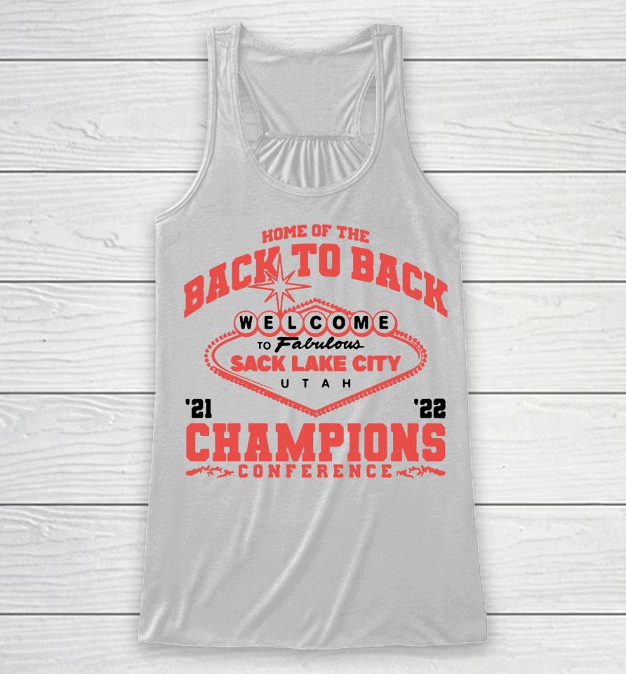 Barstool Sports Store Utah Utes Football 2022 Home Of The Back To Back Conference Champions Racerback Tank