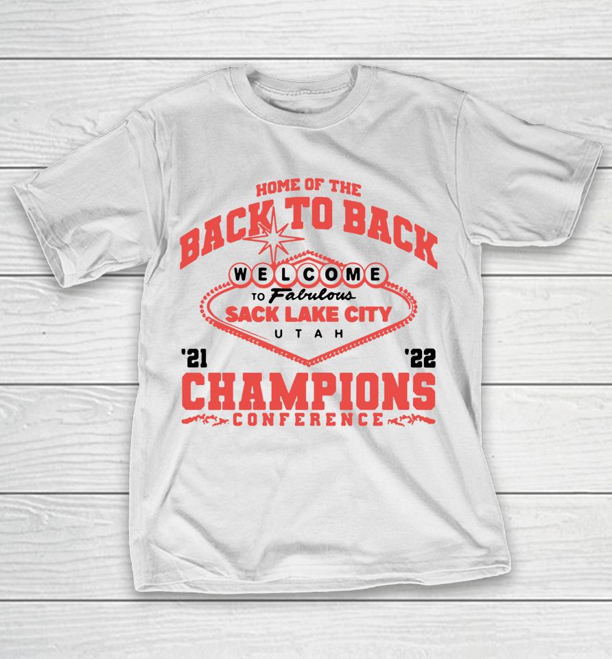 Barstool Sports Store Utah Utes Football 2022 Home Of The Back To Back Conference Champions T-Shirt