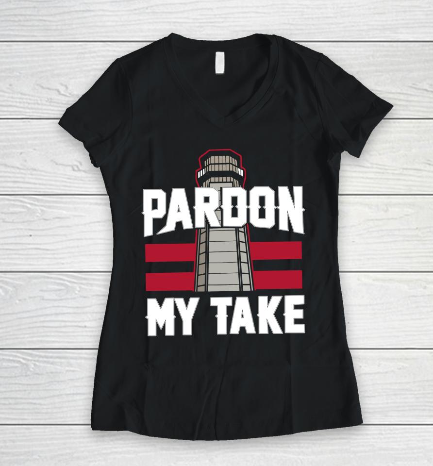Barstoolsports Store Pardon My Take Women V-Neck T-Shirt