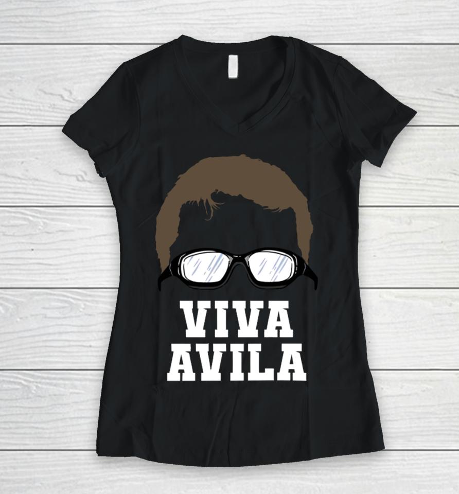 Barstoolsports Store Viva Avila Women V-Neck T-Shirt