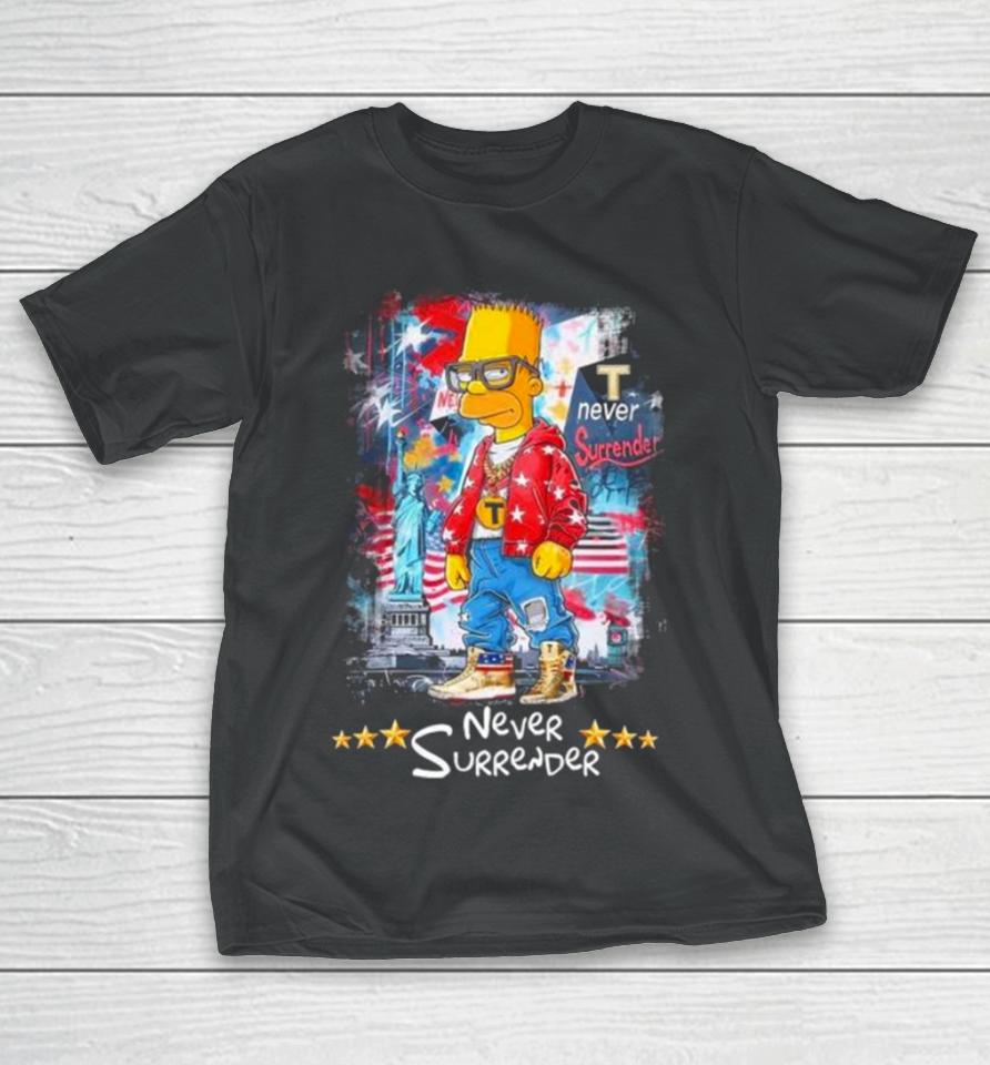 Bart Simpson Never Surrender American 2024 T-Shirt