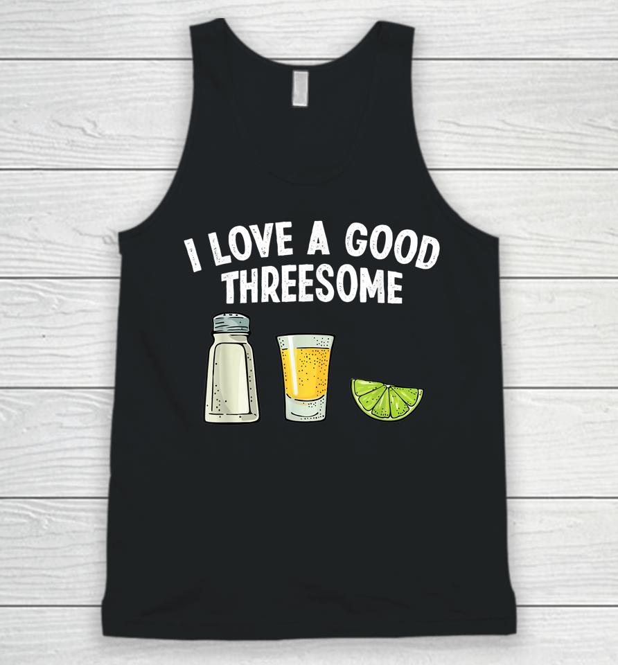 Bartender I Love A Good Threesome Drinking Bartending Barman Unisex Tank Top