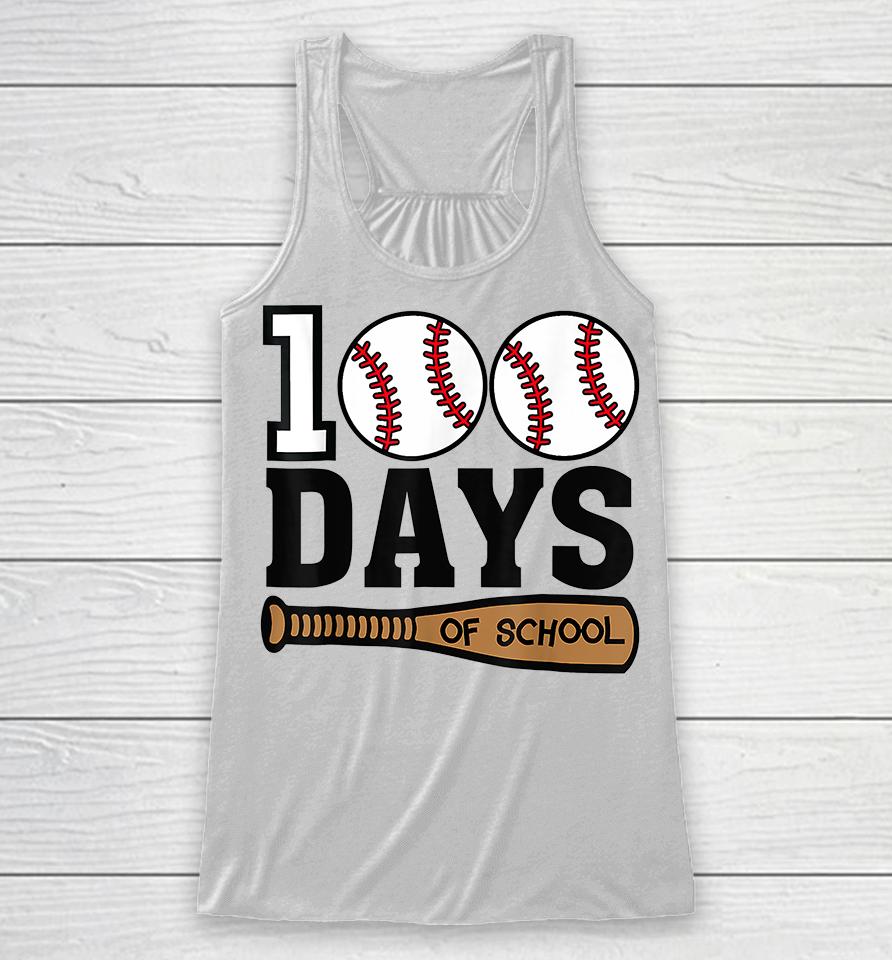 Baseball 100 Days Of School Racerback Tank