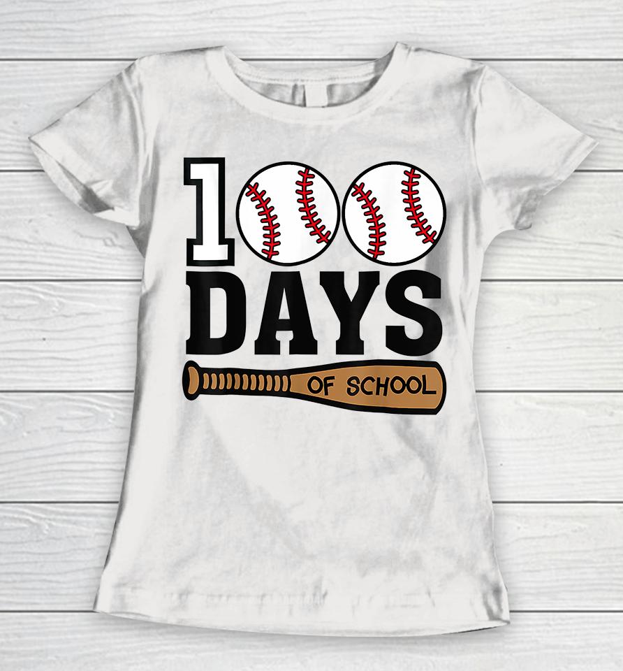 Baseball 100 Days Of School Women T-Shirt