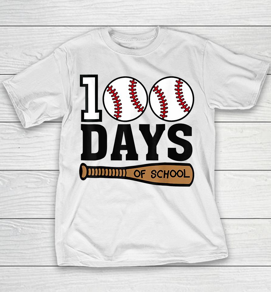 Baseball 100 Days Of School Youth T-Shirt