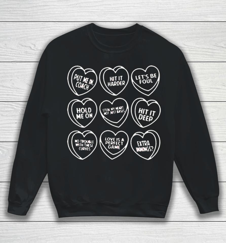 Baseball Candy Hearts Sweatshirt