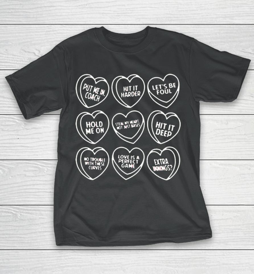 Baseball Candy Hearts T-Shirt