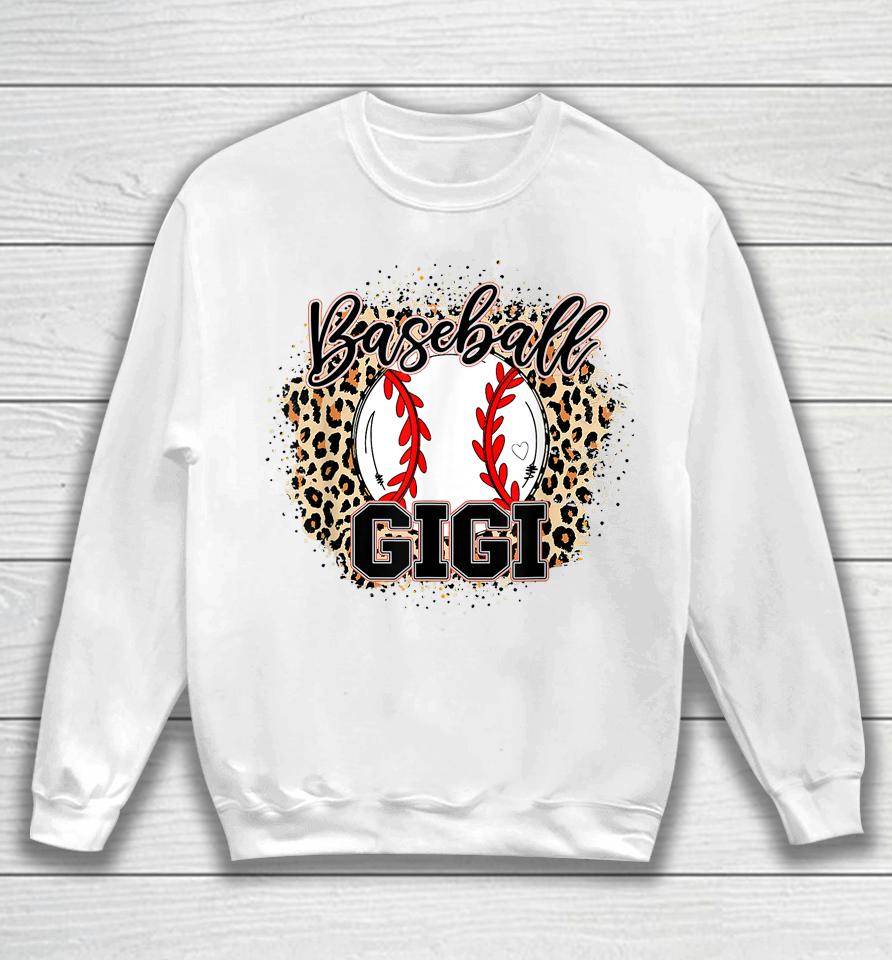 Baseball Gigi Leopard Baseball Lovers Family Mother's Day Sweatshirt