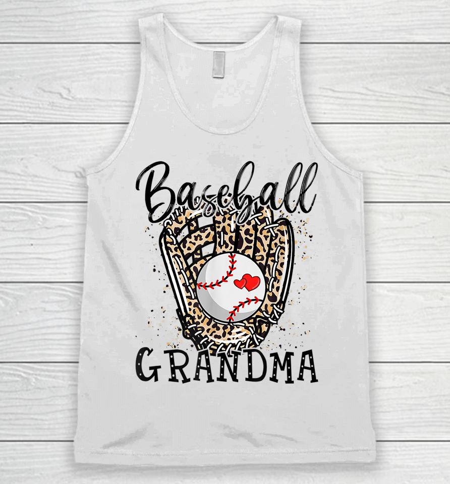 Baseball Grandma Leopard Game Day Baseball Lover Mother's Day Unisex Tank Top