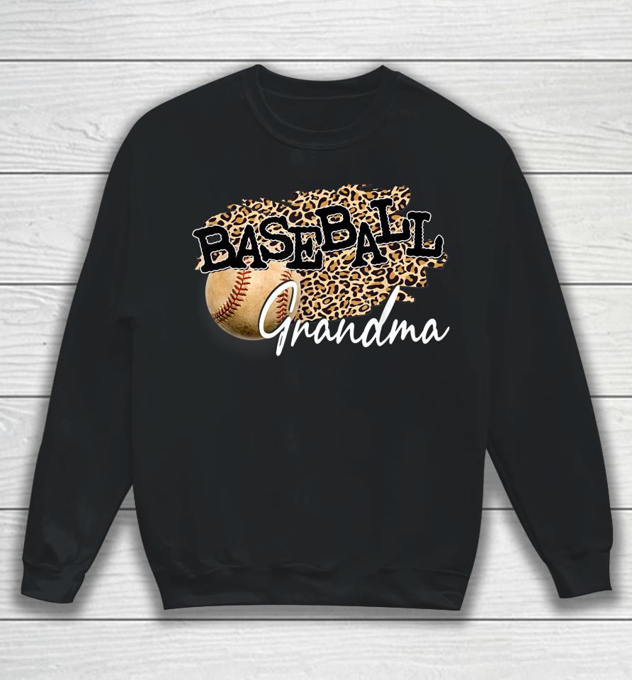 Baseball Grandma Leopard Mother's Day Sweatshirt