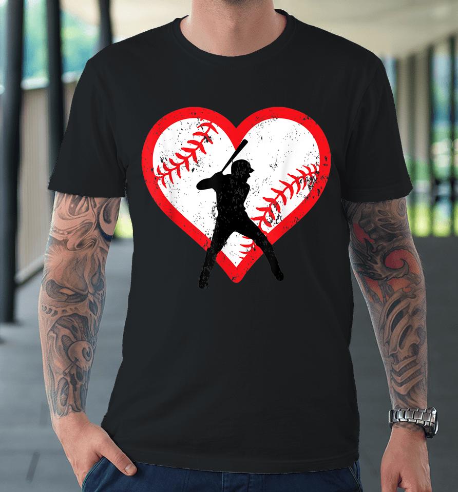 Baseball Heart Valentine's Day Premium T-Shirt