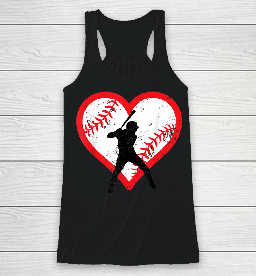 Baseball Heart Valentine's Day Racerback Tank