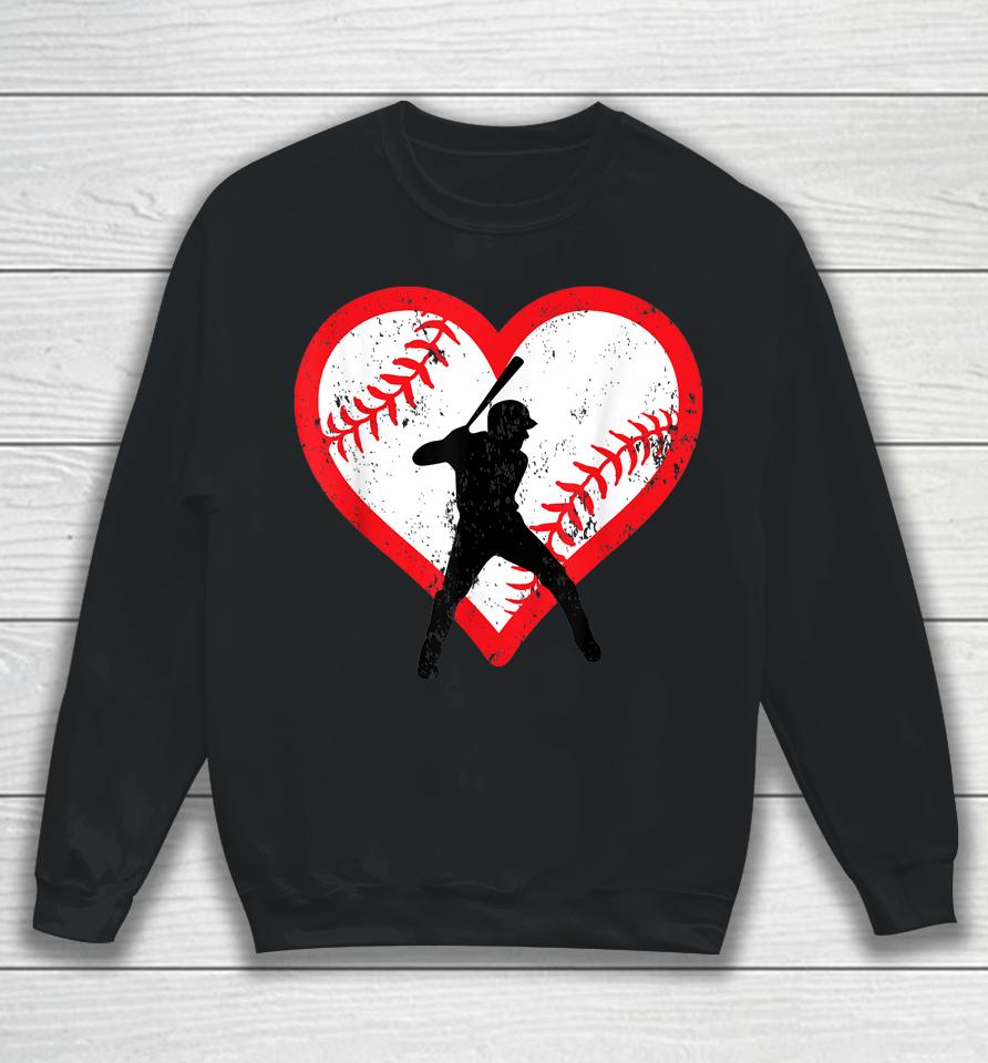 Baseball Heart Valentine's Day Sweatshirt