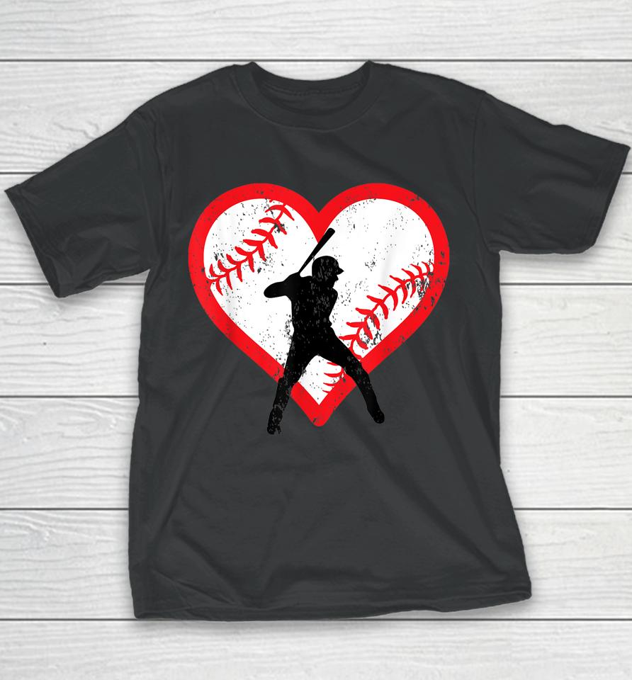 Baseball Heart Valentine's Day Youth T-Shirt
