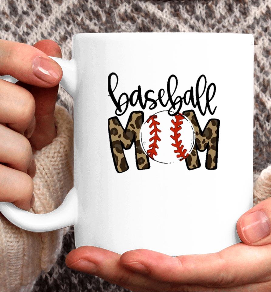 Baseball Mom Leopard Funny Softball Mom Mother’s Day Coffee Mug