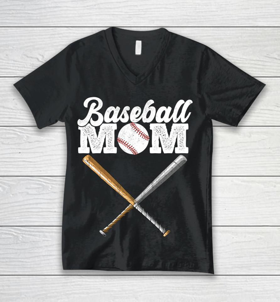 Baseball Mom Mother's Day Unisex V-Neck T-Shirt