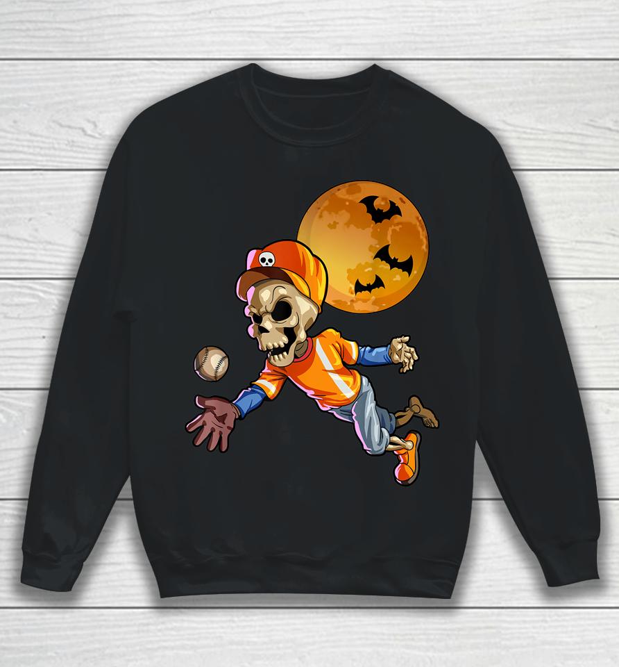 Baseball Skeleton Halloween Sweatshirt