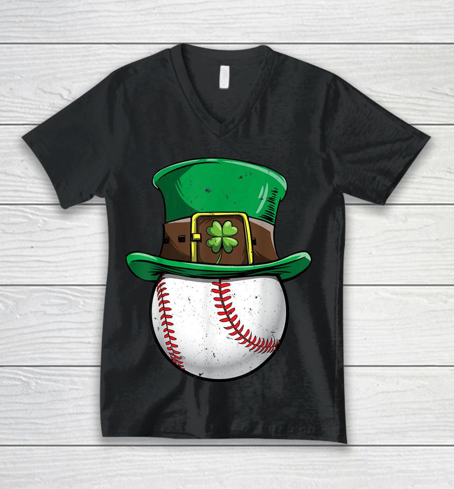Baseball St Patrick's Day Unisex V-Neck T-Shirt