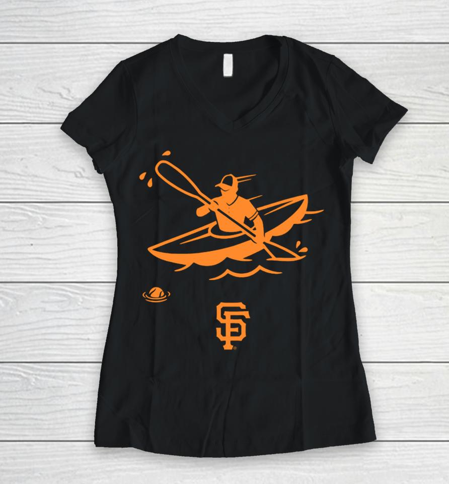 Baseballism Merch Mccovey Cove-San Francisco Giants Women V-Neck T-Shirt