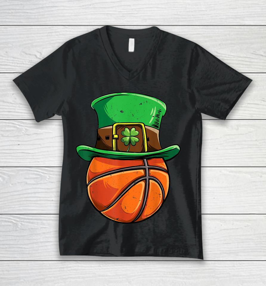 Basketball Boys St Patrick's Day Unisex V-Neck T-Shirt