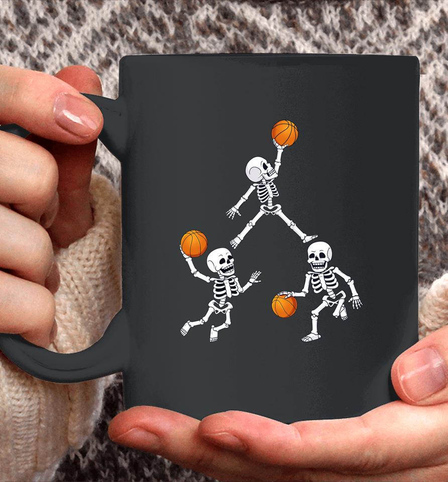 Basketball Halloween Skeleton Dunking Dribble Boys Coffee Mug