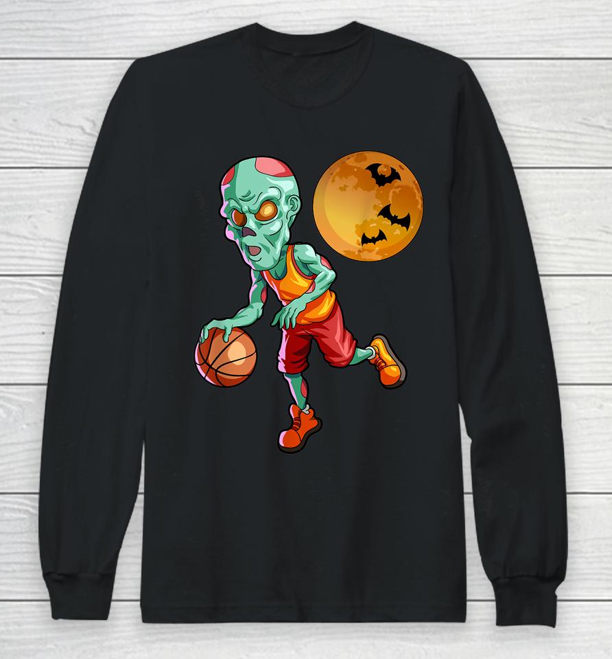 Basketball Halloween T-Shirt Zombie Halloween Long Sleeve T-Shirt