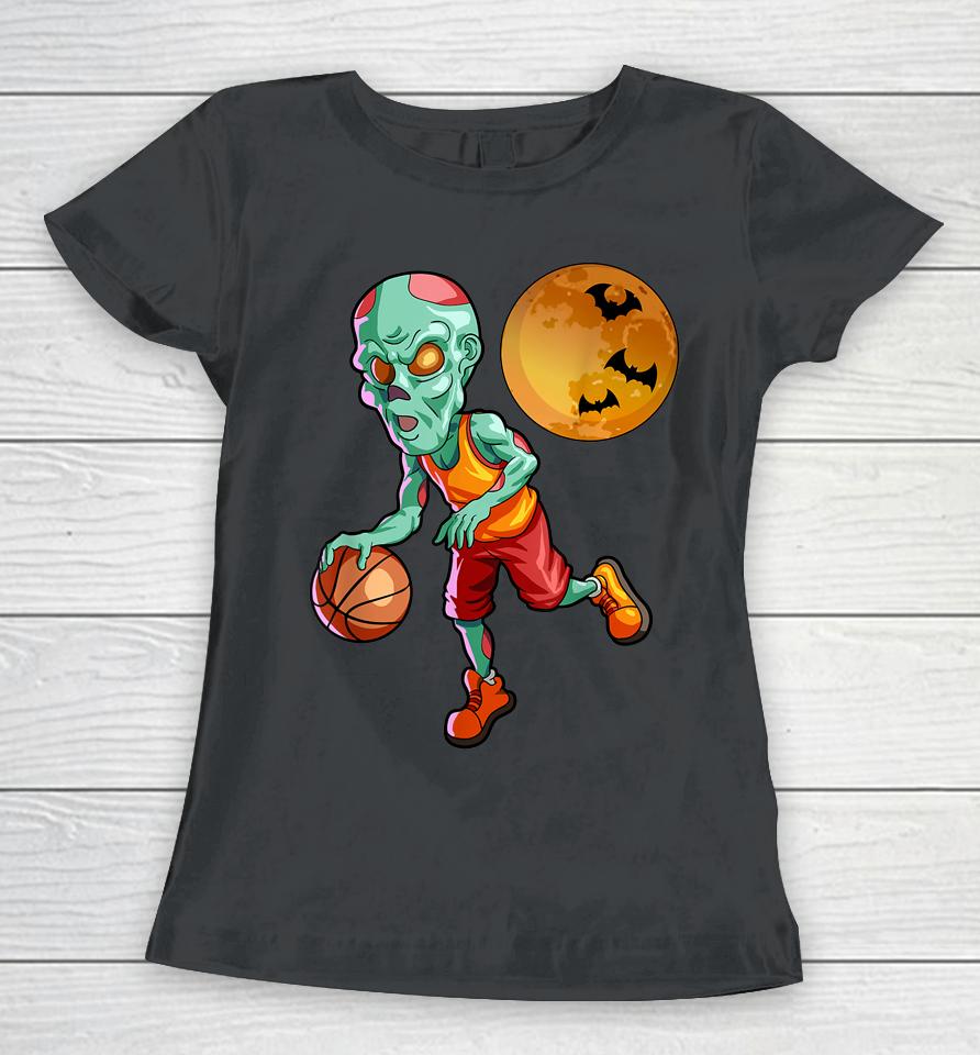 Basketball Halloween T-Shirt Zombie Halloween Women T-Shirt
