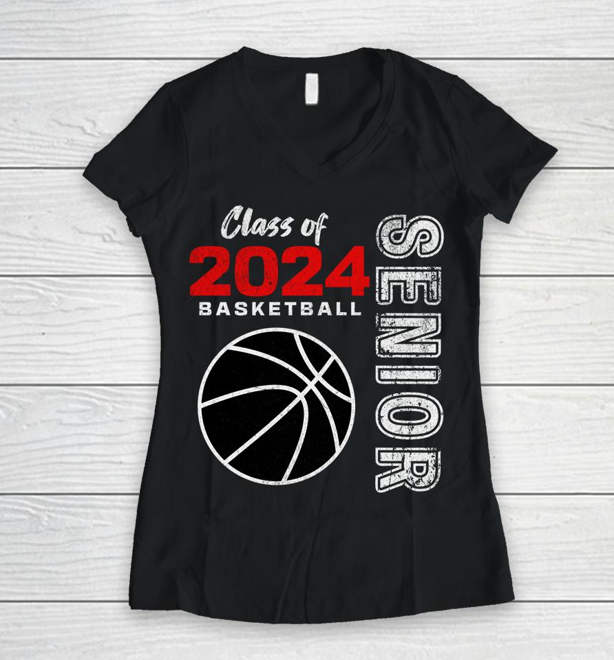 Basketball Player Senior Class Of 2024 - Graduation 2024 Women V-Neck T-Shirt