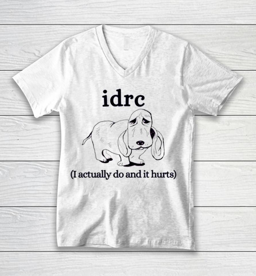 Basset Hound Idrc I Actually Do And It Hurts Unisex V-Neck T-Shirt