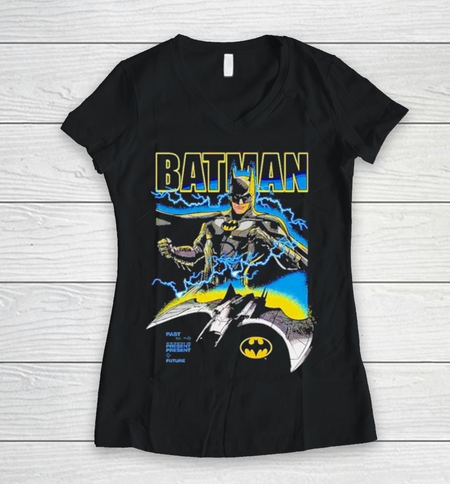 Batman Past Present Future Women V-Neck T-Shirt