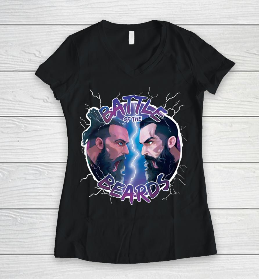 Battle Of The Beards Women V-Neck T-Shirt