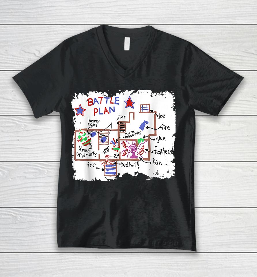 Battle Plan Christmas Home Kids Hand Dawn Alone Xmas Unisex V-Neck T-Shirt