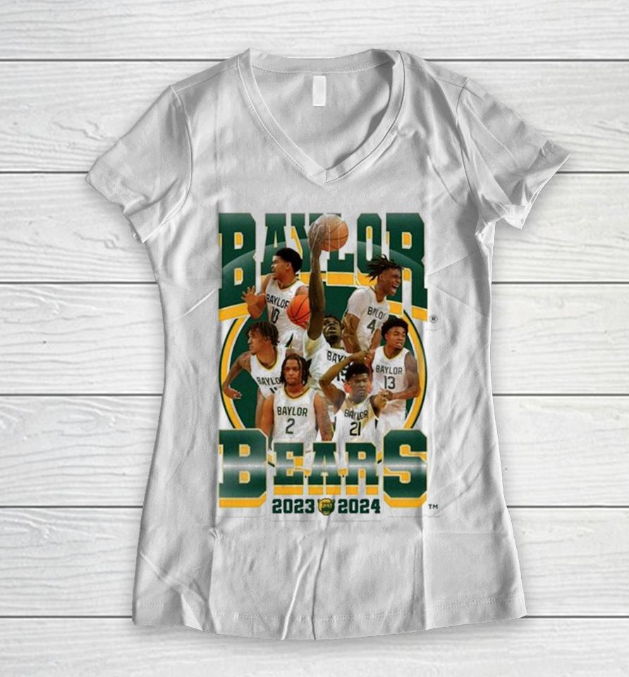 Baylor Bears 2024 Ncaa Men’s Basketball 2023 – 2024 Post Season Women V-Neck T-Shirt
