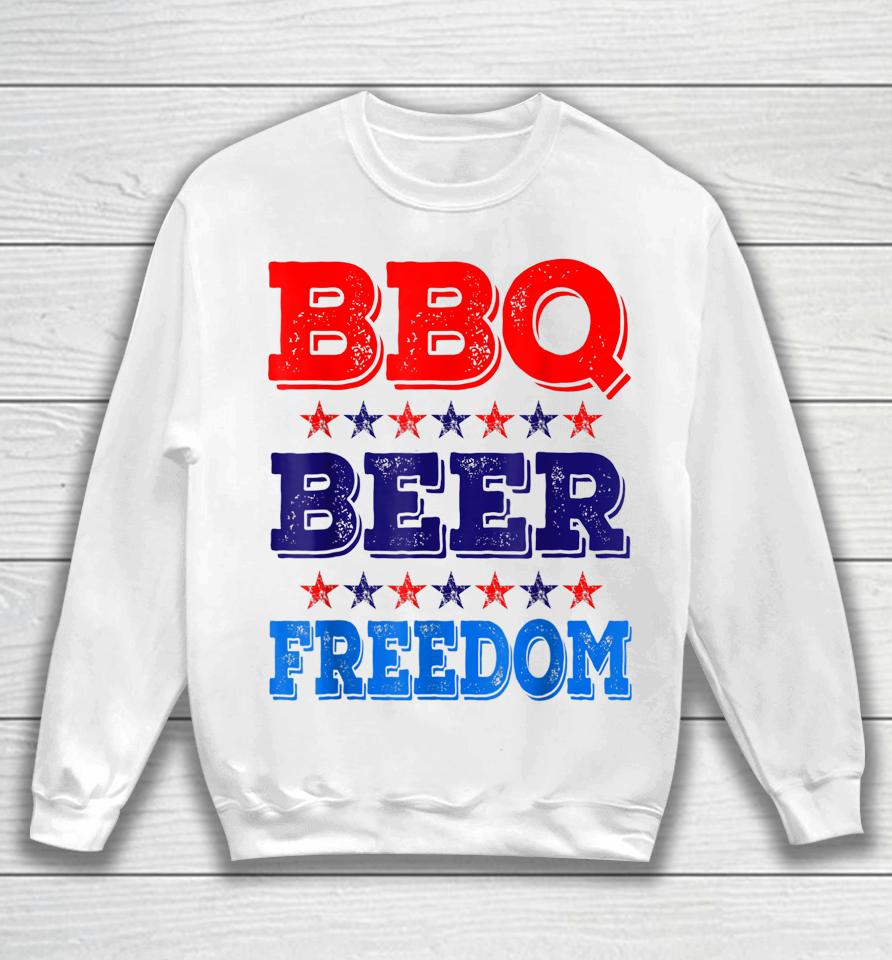 Bbq Beer Freedom America Beer Usa Party 4Th Of July Sweatshirt