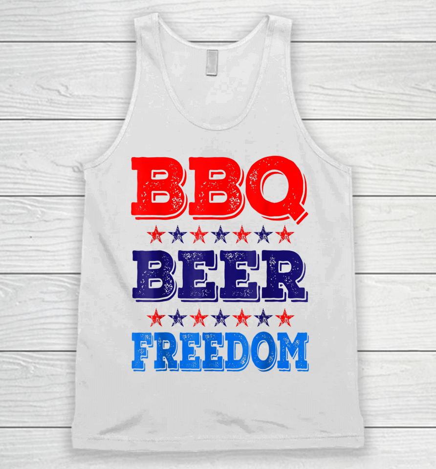 Bbq Beer Freedom America Beer Usa Party 4Th Of July Unisex Tank Top