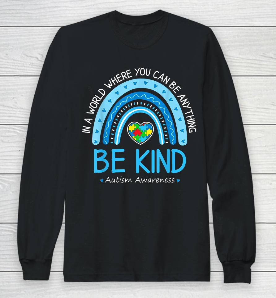 Be Kind Autism Awareness Leopard Rainbow Choose Kindness Long Sleeve T-Shirt