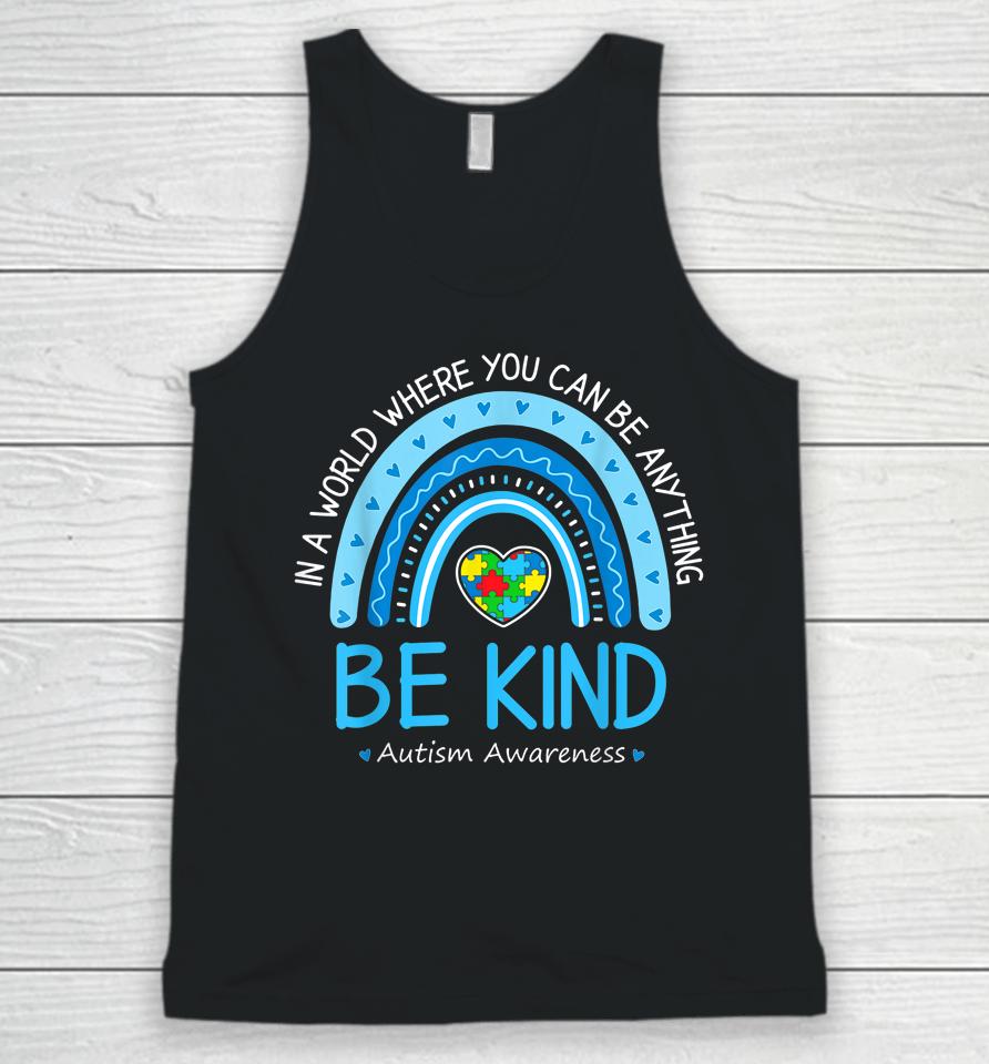 Be Kind Autism Awareness Leopard Rainbow Choose Kindness Unisex Tank Top